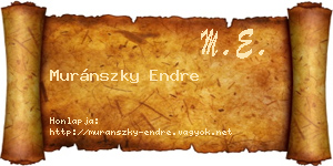 Muránszky Endre névjegykártya